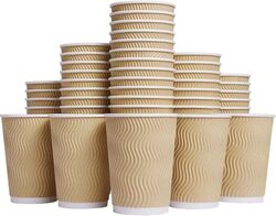 BROWN RIPPLE KRAFT PAPER CUPS 8OZ, 500 PCS